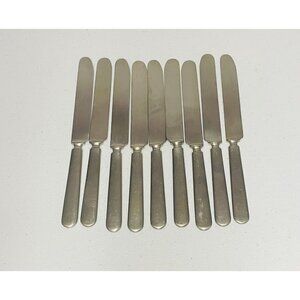 9 Vintage Warranted CueVee Silver Knives Flatware Lot